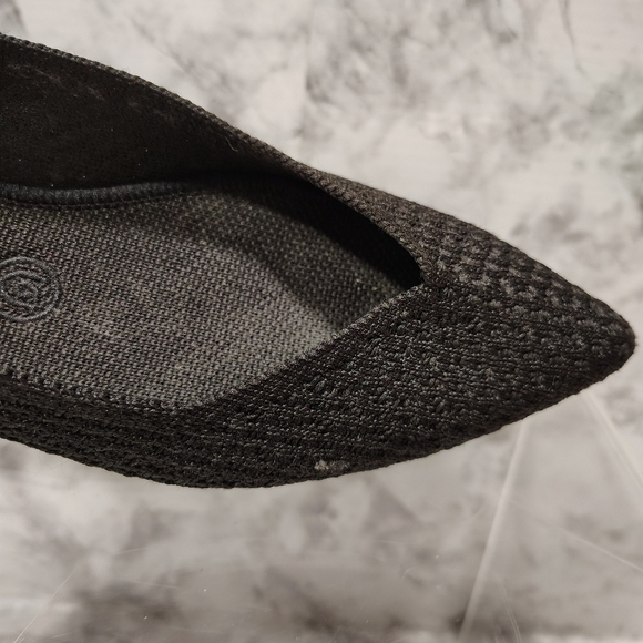 Rothys The Point Black Honeycomb Pointed Toe Slip on Flat Shoes Size W 9.5 - Picture 11 of 11